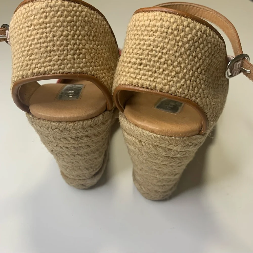 Halogen Red and Tan Espadrille Wedge Sandals